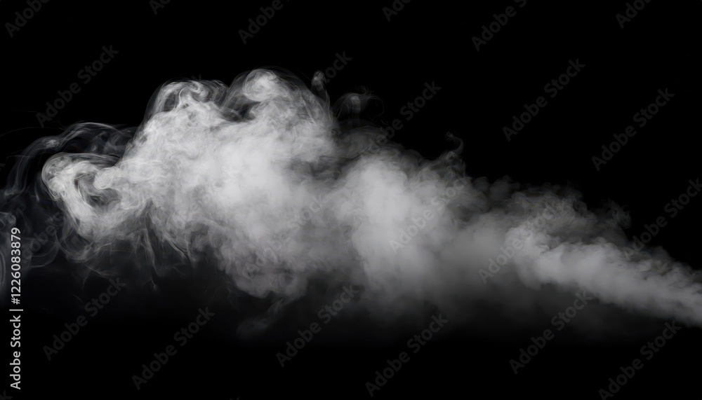 Poster mystical isolation soft white fog transforms black backdrop into enigmatic void, illuminated by the 