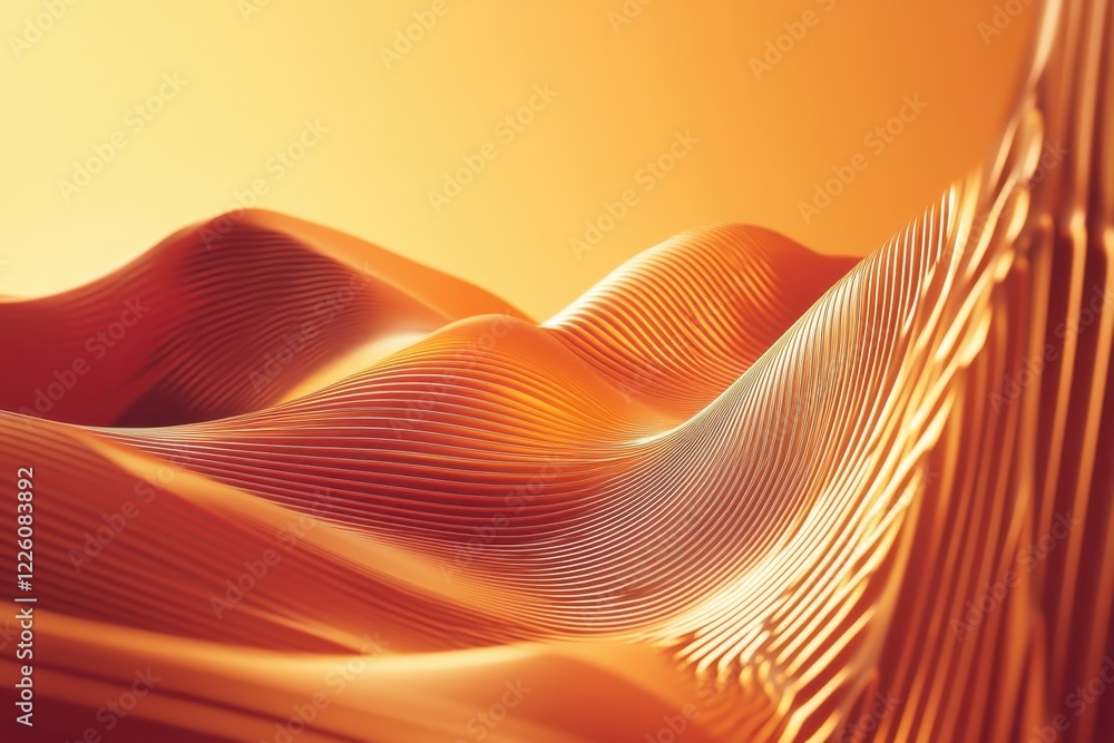 Aufkleber abstract waves of warm colors with flowing lines and gentle curves in soft lighting