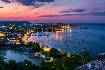 Serene Sunset at Owen Sound: A Beautiful Blend of Urban Life and Natural Beauty