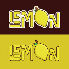 Lemon Logo with Lemon Text for Stickers, T-Shirts, and Logos EPS Vector