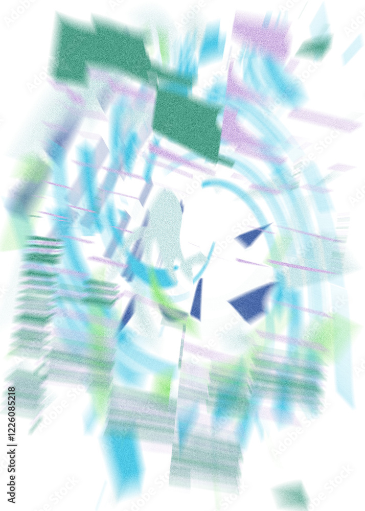Wall mural an abstract transparent iridescent color blur design element.