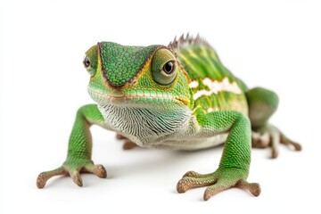 Fototapeta premium Close-up of a vibrant green lizard