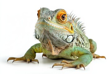 Obraz premium Vibrant Green Iguana Close-Up