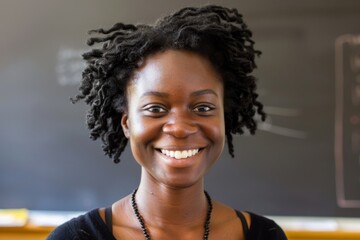 Portrait of a young smiling African American female teacher