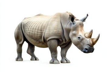 Obraz premium Majestic rhinoceros isolated on white.