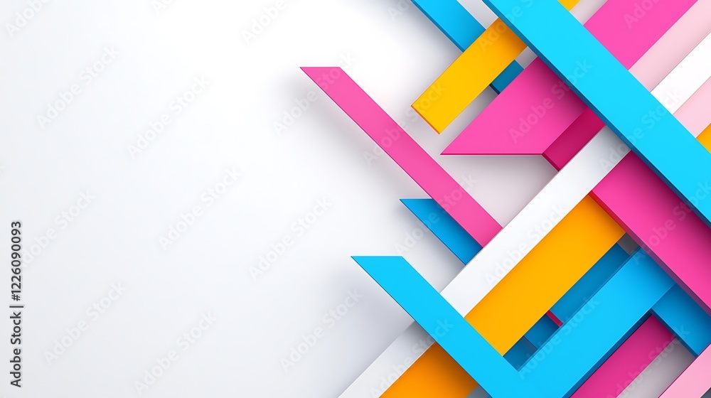 Poster abstract colorful geometric background with intersecting lines and copy space.