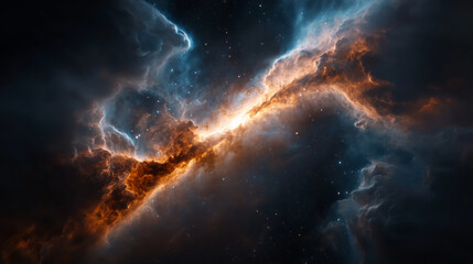 A stunning deep-space nebula with glowing cosmic dust.