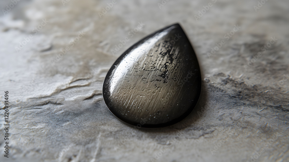 Aufkleber macro shot showcasing a metallic sticker with subtle details on a textured surface. generative ai