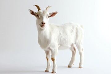 Obraz premium Adorable white goat with short horns
