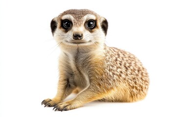 Fototapeta premium Adorable meerkat sitting, curious gaze.
