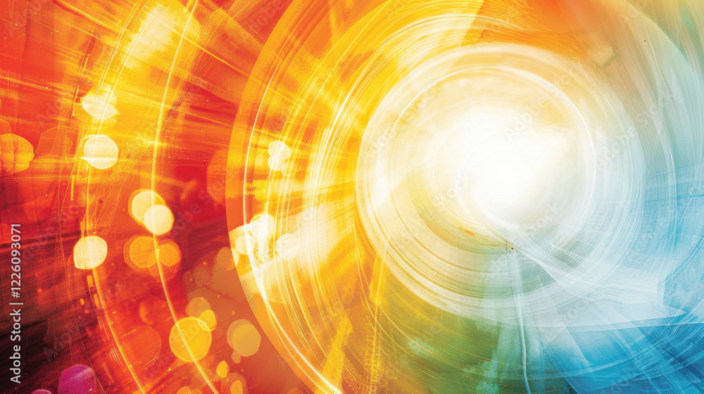 Poster vibrant abstract background with swirling colors and light effects, creating dynamic and energetic a