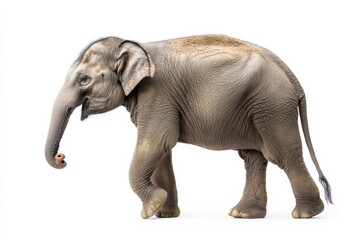 Obraz premium Young Asian elephant walking, isolated