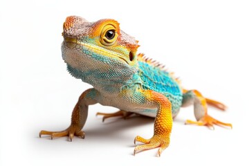 Obraz premium Vibrant Blue and Orange Lizard