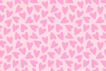 Pink heart pattern background, Valentine's Day cute romantic background print, Pastel color