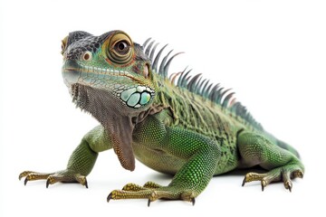 Obraz premium Vibrant Green Iguana Close-Up