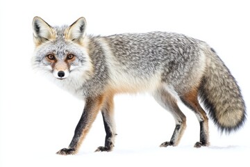 Fototapeta premium Gray fox in winter wonderland