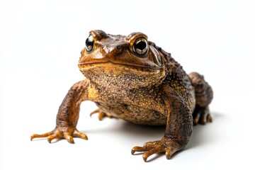 Naklejka premium Close-up of a toad on white background