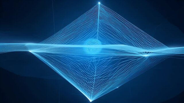 Smoothly pulsating network shapes with dynamic blue structures and glowing motion effects in a futuristic abstract animation loop