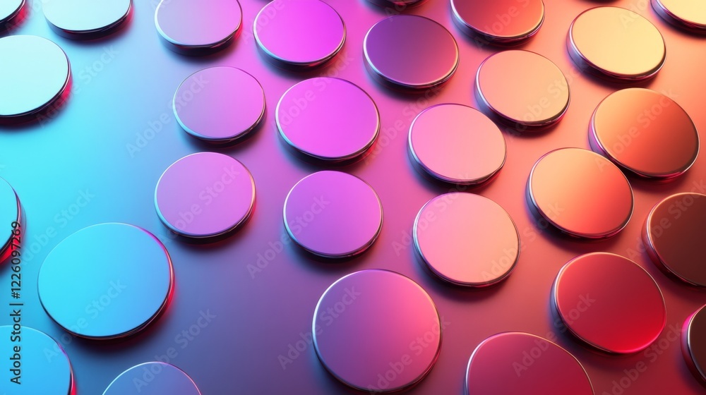 Poster abstract colorful circular forms gradient background