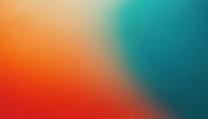 Vibrant Triad of Colors Teal, Orange, and Red in a Stunning Grainy Texture Effect Poster Banner, Ideal for Modern Landing Pages or Graphic Design Projects