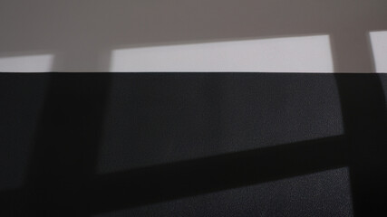 Black and White leather texture background with window shadow. Backdrop shadows for personalize custom message