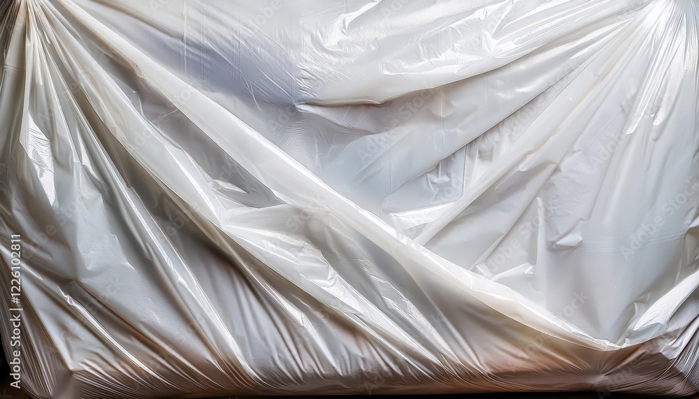 Poster Upclose Texture of a White Garbage Bag A Closer Look at Everyday Objects in High Contrast