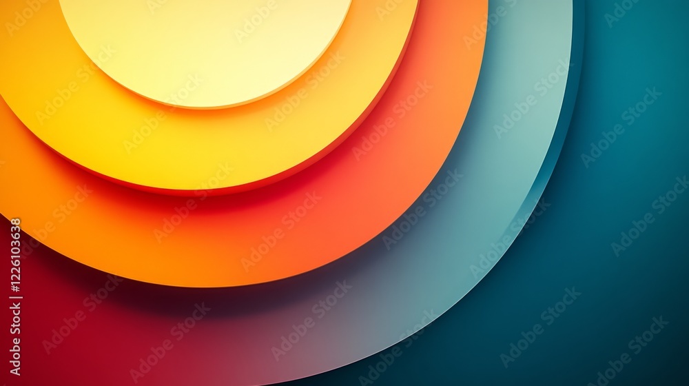 Aufkleber abstract colorful overlapping circular layers design