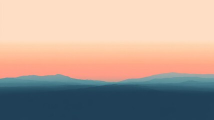 Fototapeta premium Serene Sunset Over Layered Mountain Ranges