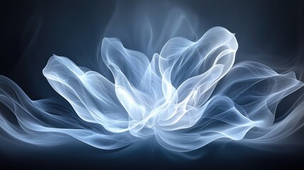 Glowing ethereal lotus flower, dark background, spiritual serenity, website design