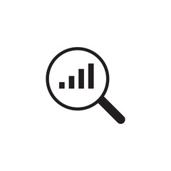magnifying glass focused on an ascending graph.