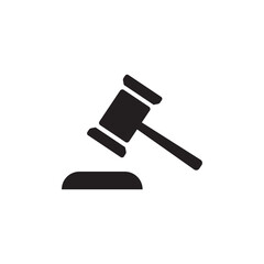 Gavel law icon isolated on white