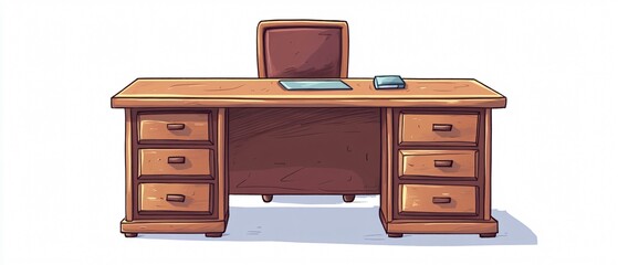 Creative Cartoon Office Desk Vector Illustration for Business Websites and Marketing Collateral