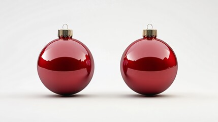 Festive Red Christmas Balls Ornament for Celebration in Wide Angle View