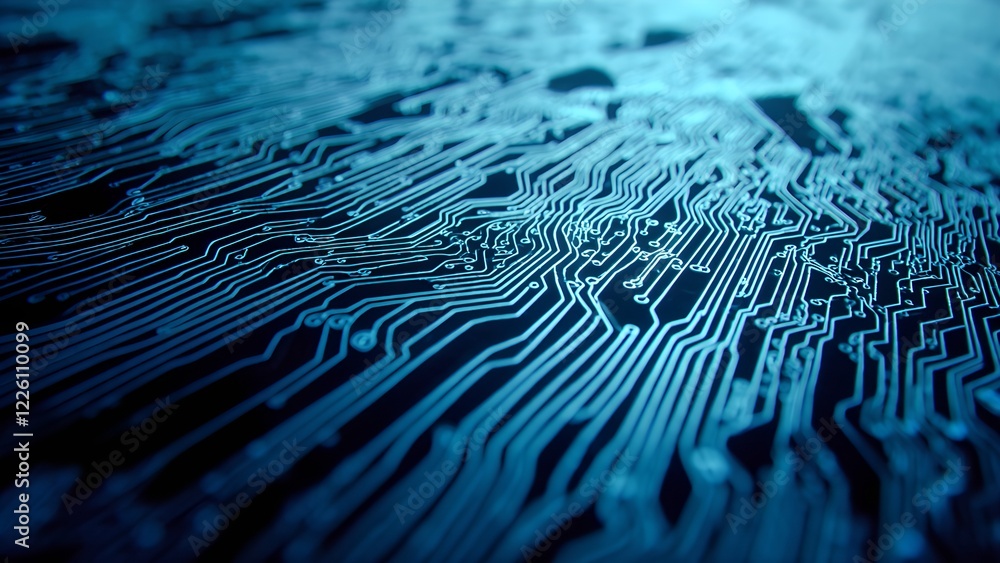 Poster innovative technology circuitry design digital environment abstract background close-up view future 