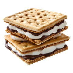 Fototapeta premium Delicious s'mores dessert with graham crackers, marshmallow, and chocolate