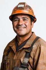 Experience worker technician in white background