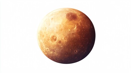 Detailed Vector Illustration of Mercury Planet for Educational Use, Isolated on White Background - Ideal for Science Projects and Astronomy Publications