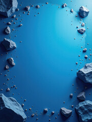 Abstract Blue Background With Rocks And Dust For Creative Designs
