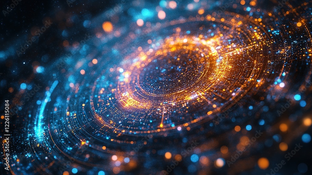 Aufkleber galactic convergence of light and color cosmic space digital art abstract environment close-up view 