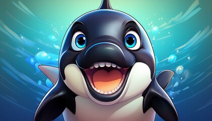 Fototapeta premium Lustiger Killerwal