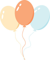 Pastel balloon illustration celebration event whimsical design cheerful atmosphere playful viewpoint
