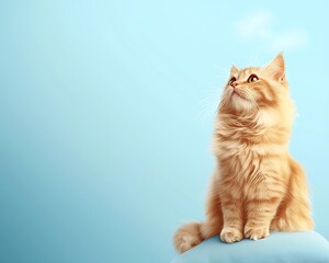 Obraz premium Charming Orange Cat Gazing at the Sky