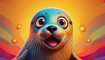 Obraz premium Lustige Robbe