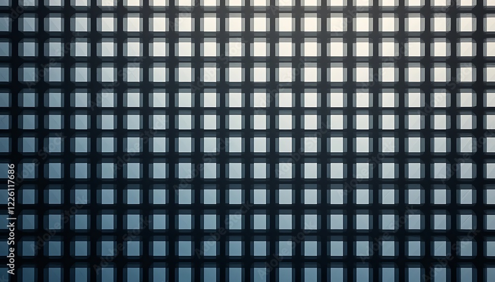 Poster abstract grid pattern of dark blue cubes