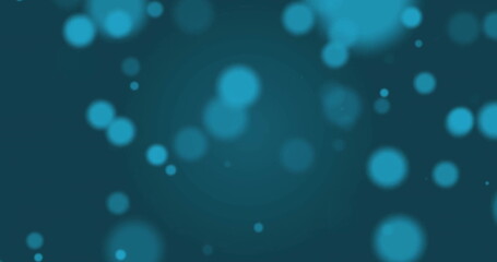 Image of glowing light spots moving over blue background