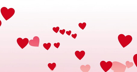 Image of heats floating on white background