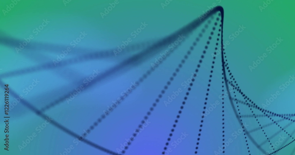 Poster image of dna and data processing over blue background