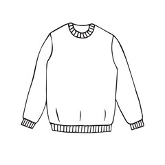 Vector hand drawn sketch doodle outline sweatshirt isolated on white background