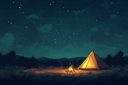 Minimalist Camping: A Simple Tent and Campfire Setup