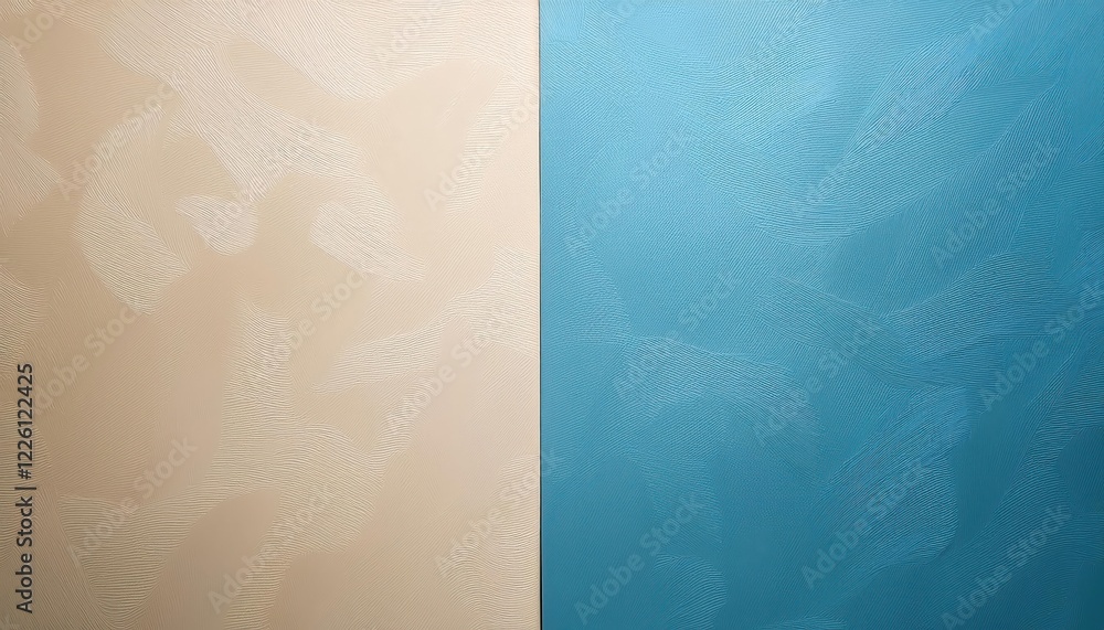 Poster elegant twotone textured backdrop beige and light blue sections creating a visual harmony, ideal for
